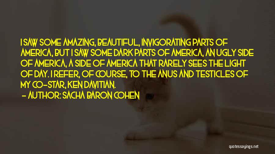 Sacha Baron Cohen Quotes: I Saw Some Amazing, Beautiful, Invigorating Parts Of America, But I Saw Some Dark Parts Of America, An Ugly Side