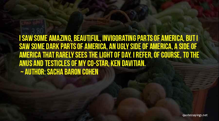 Sacha Baron Cohen Quotes: I Saw Some Amazing, Beautiful, Invigorating Parts Of America, But I Saw Some Dark Parts Of America, An Ugly Side