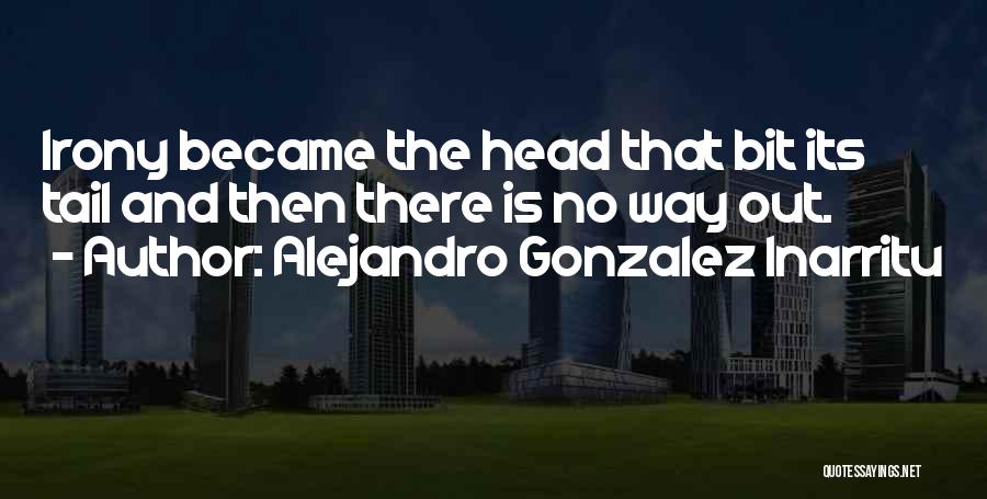 Alejandro Gonzalez Inarritu Quotes: Irony Became The Head That Bit Its Tail And Then There Is No Way Out.