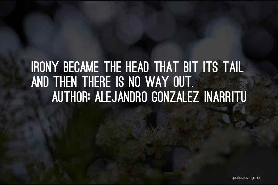 Alejandro Gonzalez Inarritu Quotes: Irony Became The Head That Bit Its Tail And Then There Is No Way Out.