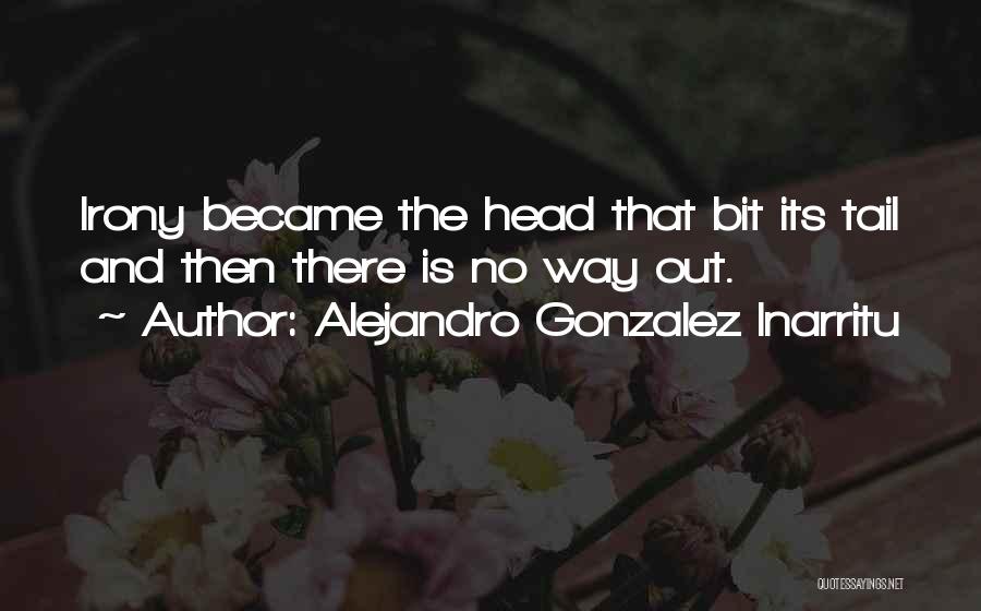 Alejandro Gonzalez Inarritu Quotes: Irony Became The Head That Bit Its Tail And Then There Is No Way Out.