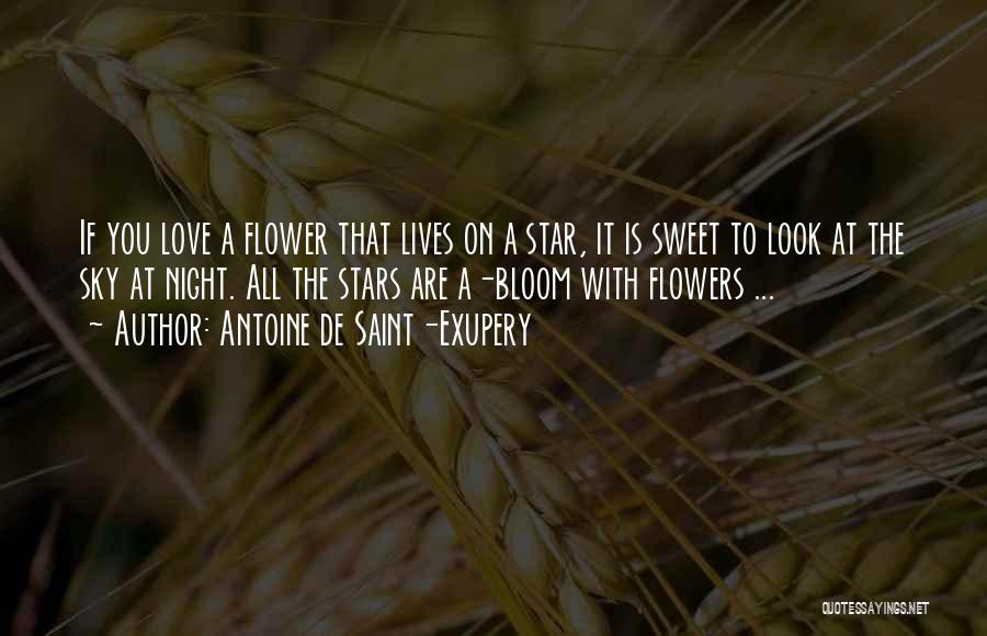 Antoine De Saint-Exupery Quotes: If You Love A Flower That Lives On A Star, It Is Sweet To Look At The Sky At Night.