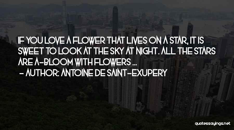 Antoine De Saint-Exupery Quotes: If You Love A Flower That Lives On A Star, It Is Sweet To Look At The Sky At Night.