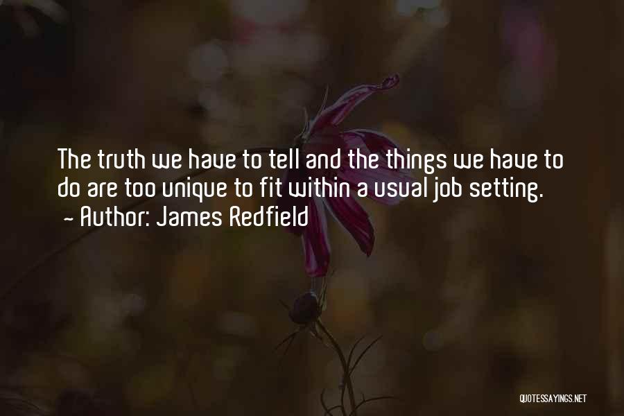 James Redfield Quotes: The Truth We Have To Tell And The Things We Have To Do Are Too Unique To Fit Within A