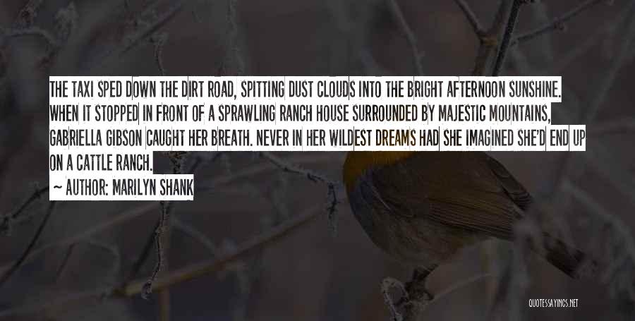 Marilyn Shank Quotes: The Taxi Sped Down The Dirt Road, Spitting Dust Clouds Into The Bright Afternoon Sunshine. When It Stopped In Front