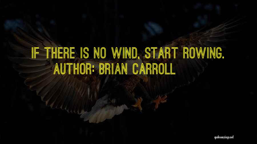 Brian Carroll Quotes: If There Is No Wind, Start Rowing.