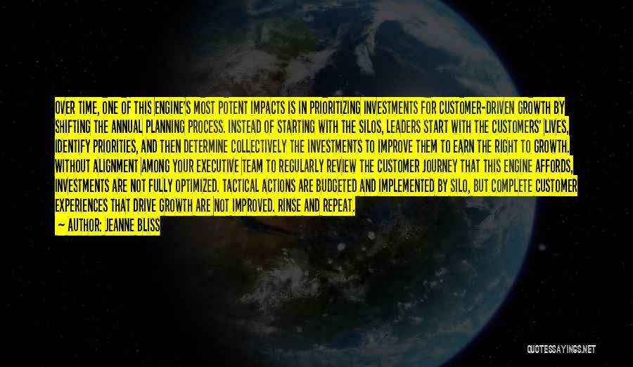 Jeanne Bliss Quotes: Over Time, One Of This Engine's Most Potent Impacts Is In Prioritizing Investments For Customer-driven Growth By Shifting The Annual