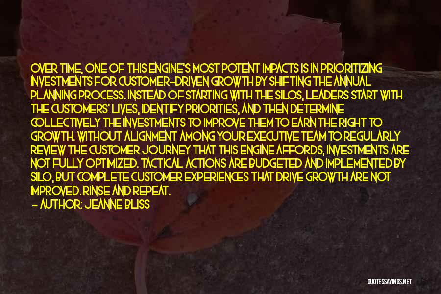 Jeanne Bliss Quotes: Over Time, One Of This Engine's Most Potent Impacts Is In Prioritizing Investments For Customer-driven Growth By Shifting The Annual