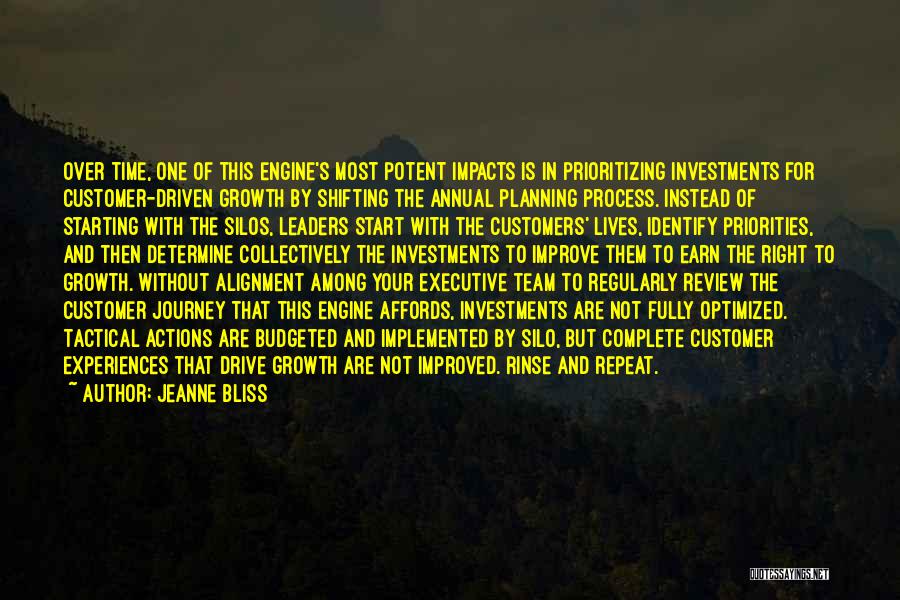 Jeanne Bliss Quotes: Over Time, One Of This Engine's Most Potent Impacts Is In Prioritizing Investments For Customer-driven Growth By Shifting The Annual