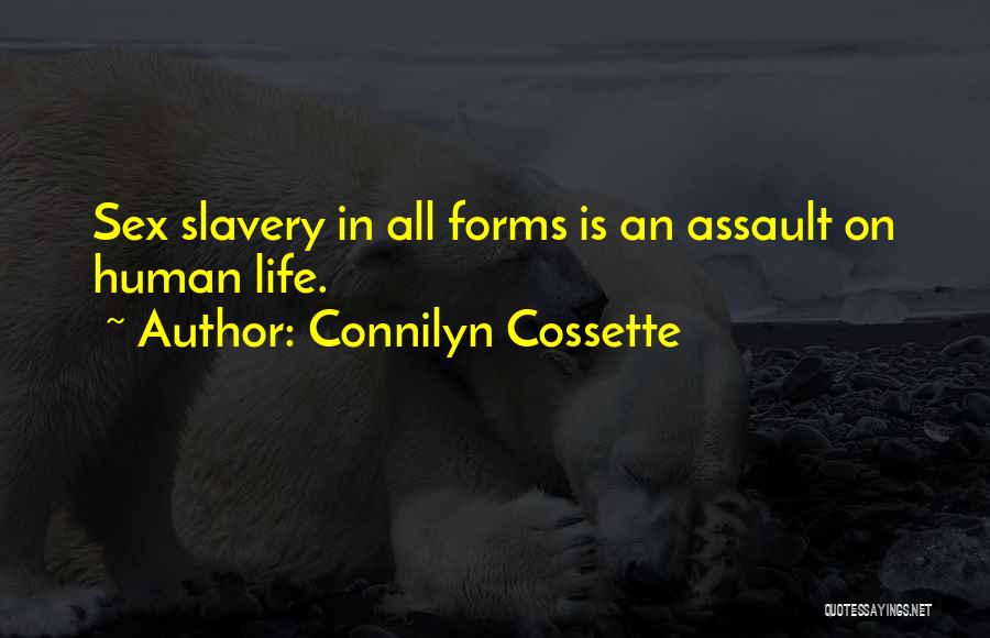 Connilyn Cossette Quotes: Sex Slavery In All Forms Is An Assault On Human Life.