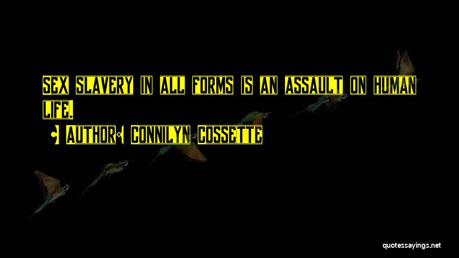 Connilyn Cossette Quotes: Sex Slavery In All Forms Is An Assault On Human Life.