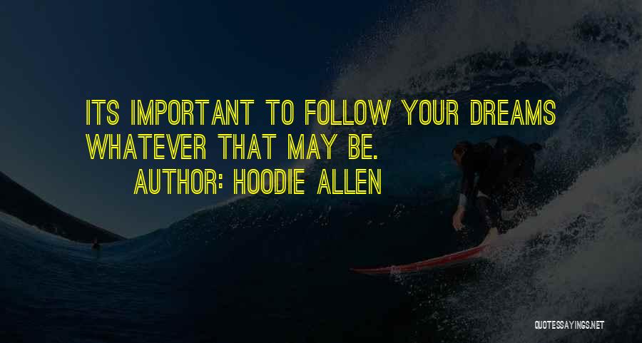 Hoodie Allen Quotes: Its Important To Follow Your Dreams Whatever That May Be.