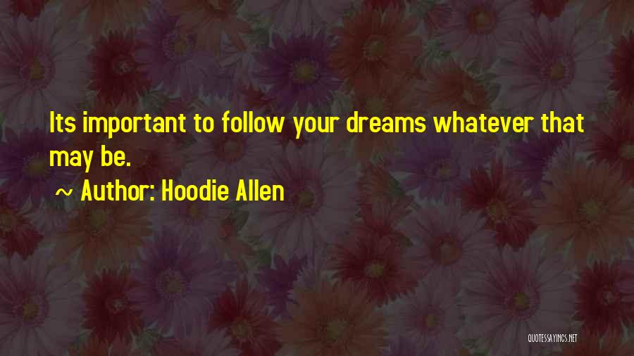 Hoodie Allen Quotes: Its Important To Follow Your Dreams Whatever That May Be.