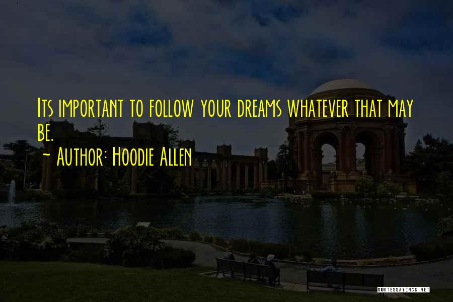 Hoodie Allen Quotes: Its Important To Follow Your Dreams Whatever That May Be.