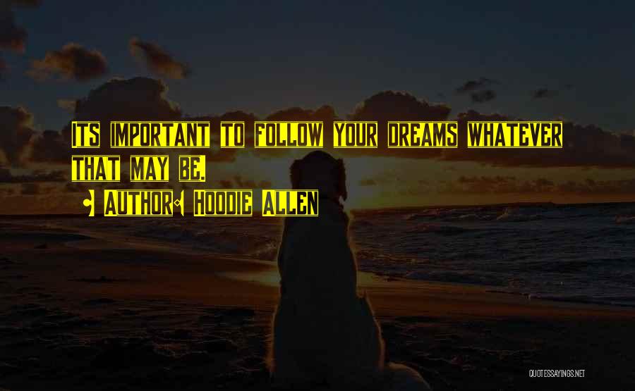 Hoodie Allen Quotes: Its Important To Follow Your Dreams Whatever That May Be.