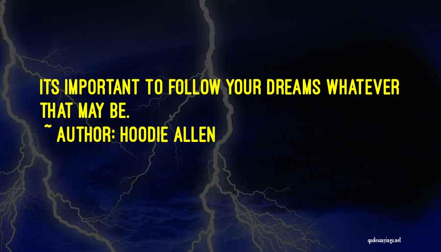 Hoodie Allen Quotes: Its Important To Follow Your Dreams Whatever That May Be.