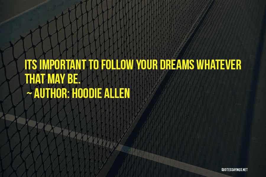 Hoodie Allen Quotes: Its Important To Follow Your Dreams Whatever That May Be.