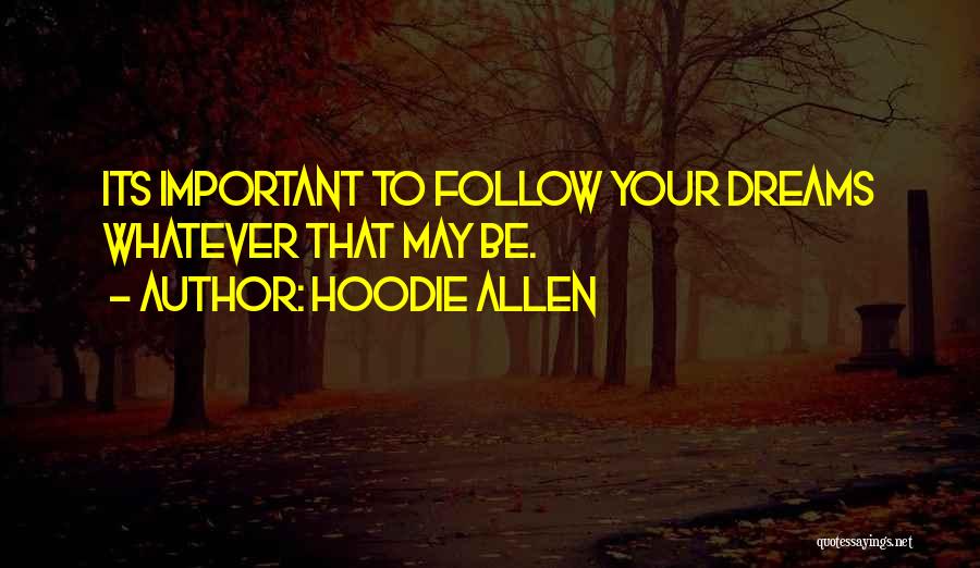 Hoodie Allen Quotes: Its Important To Follow Your Dreams Whatever That May Be.