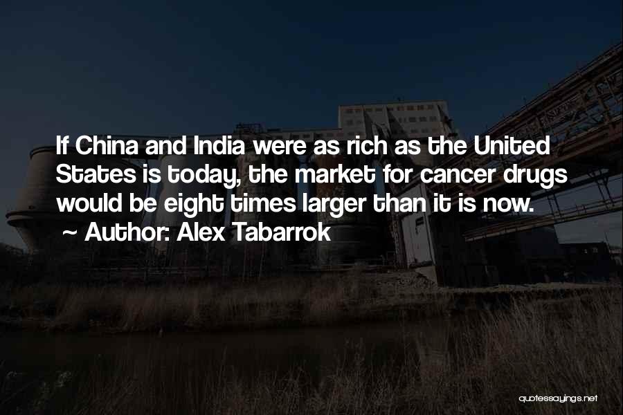 Alex Tabarrok Quotes: If China And India Were As Rich As The United States Is Today, The Market For Cancer Drugs Would Be