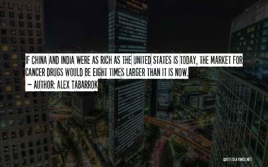 Alex Tabarrok Quotes: If China And India Were As Rich As The United States Is Today, The Market For Cancer Drugs Would Be