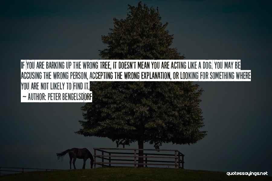 Peter Bengelsdorf Quotes: If You Are Barking Up The Wrong Tree, It Doesn't Mean You Are Acting Like A Dog. You May Be