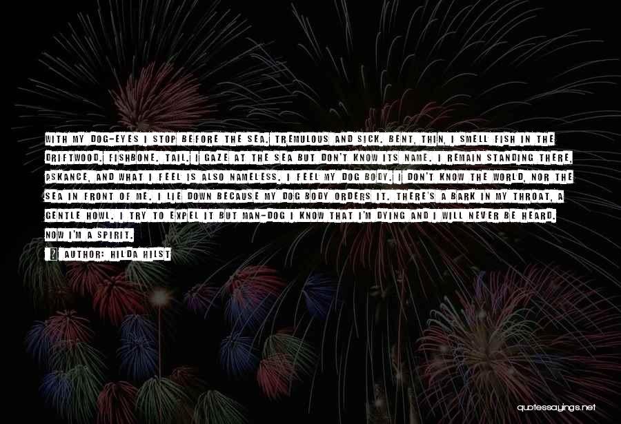 Hilda Hilst Quotes: With My Dog-eyes I Stop Before The Sea. Tremulous And Sick. Bent, Thin, I Smell Fish In The Driftwood. Fishbone.