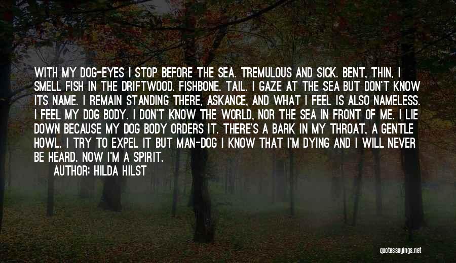 Hilda Hilst Quotes: With My Dog-eyes I Stop Before The Sea. Tremulous And Sick. Bent, Thin, I Smell Fish In The Driftwood. Fishbone.