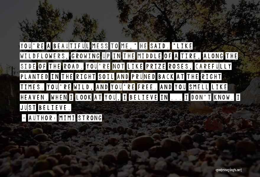 Mimi Strong Quotes: You're A Beautiful Mess To Me, He Said. Like Wildflowers, Growing Up In The Middle Of A Tire, Along The