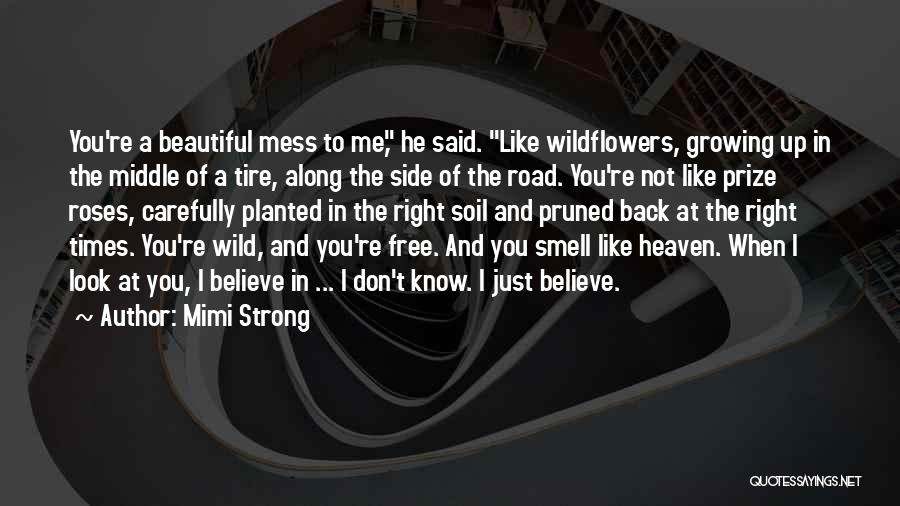 Mimi Strong Quotes: You're A Beautiful Mess To Me, He Said. Like Wildflowers, Growing Up In The Middle Of A Tire, Along The