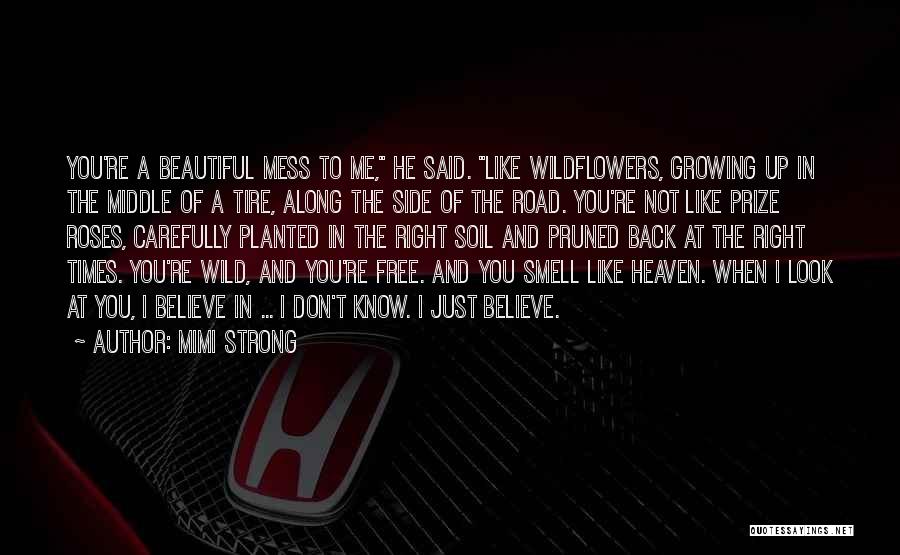 Mimi Strong Quotes: You're A Beautiful Mess To Me, He Said. Like Wildflowers, Growing Up In The Middle Of A Tire, Along The