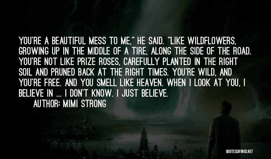 Mimi Strong Quotes: You're A Beautiful Mess To Me, He Said. Like Wildflowers, Growing Up In The Middle Of A Tire, Along The