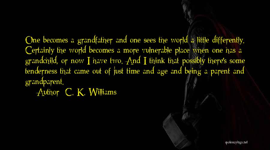 C. K. Williams Quotes: One Becomes A Grandfather And One Sees The World A Little Differently. Certainly The World Becomes A More Vulnerable Place