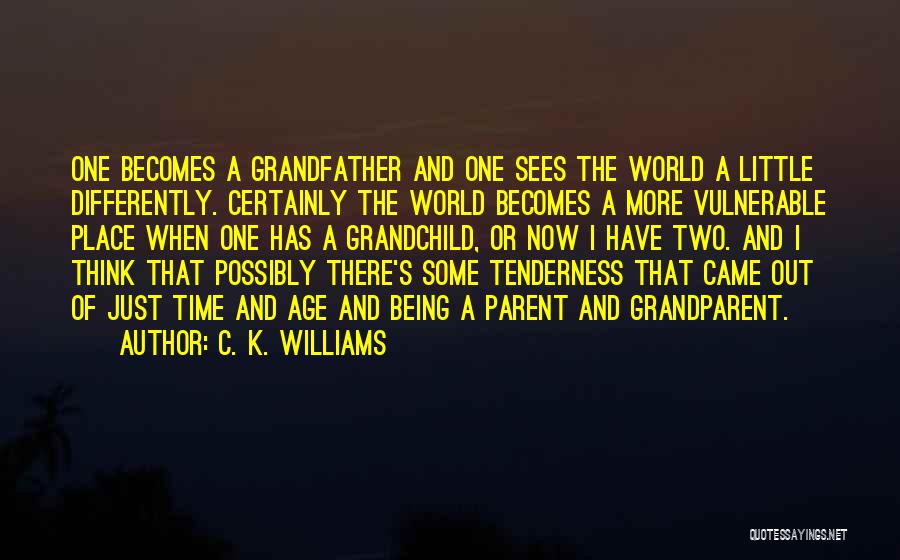 C. K. Williams Quotes: One Becomes A Grandfather And One Sees The World A Little Differently. Certainly The World Becomes A More Vulnerable Place