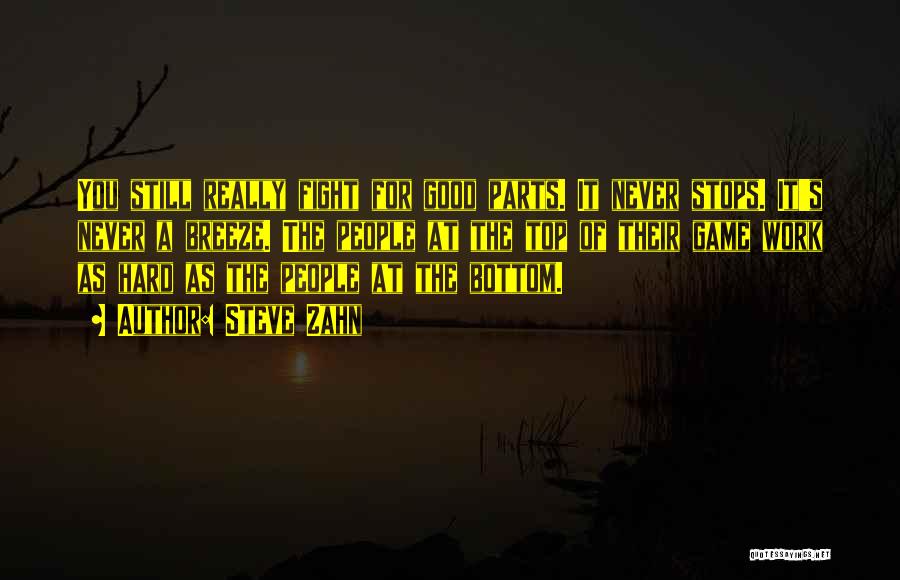 Steve Zahn Quotes: You Still Really Fight For Good Parts. It Never Stops. It's Never A Breeze. The People At The Top Of