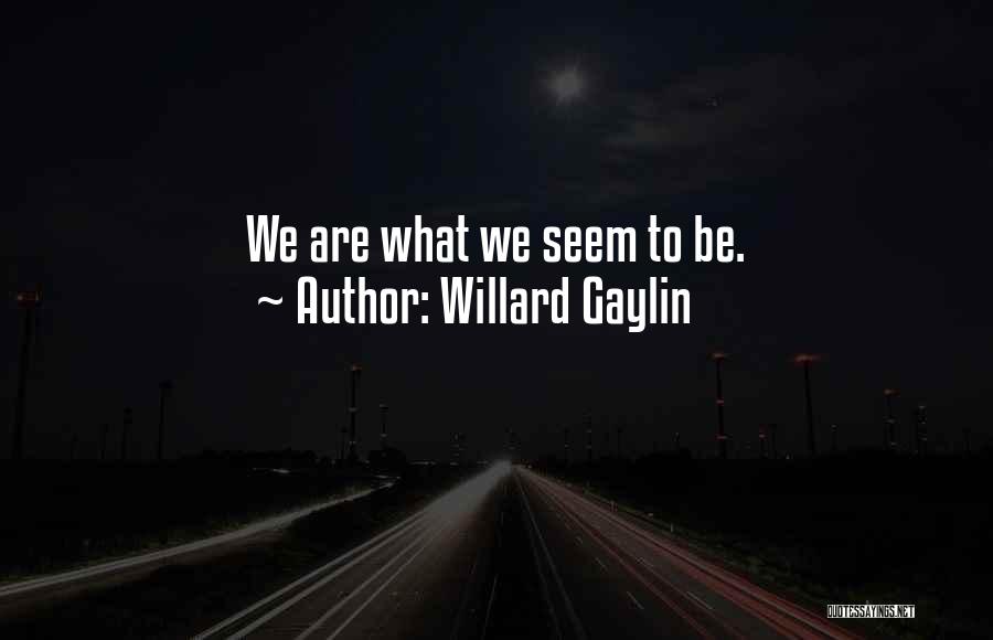 Willard Gaylin Quotes: We Are What We Seem To Be.