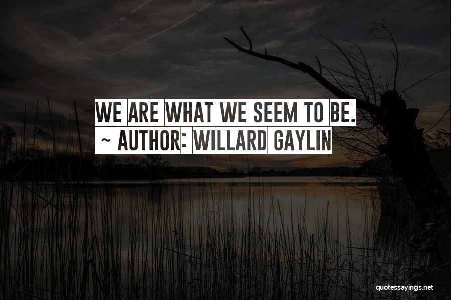 Willard Gaylin Quotes: We Are What We Seem To Be.