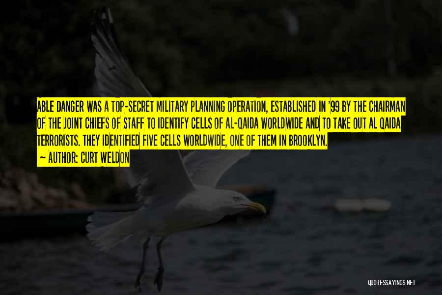 Curt Weldon Quotes: Able Danger Was A Top-secret Military Planning Operation, Established In '99 By The Chairman Of The Joint Chiefs Of Staff