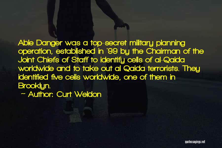 Curt Weldon Quotes: Able Danger Was A Top-secret Military Planning Operation, Established In '99 By The Chairman Of The Joint Chiefs Of Staff