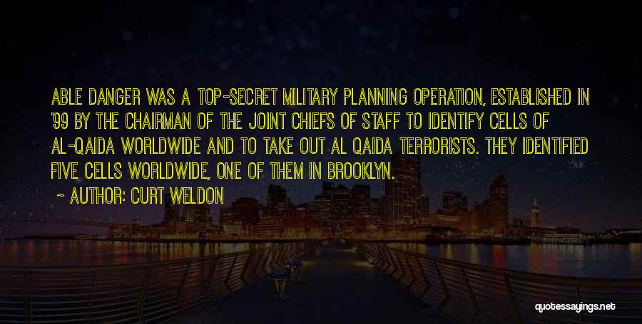 Curt Weldon Quotes: Able Danger Was A Top-secret Military Planning Operation, Established In '99 By The Chairman Of The Joint Chiefs Of Staff