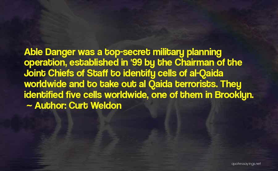 Curt Weldon Quotes: Able Danger Was A Top-secret Military Planning Operation, Established In '99 By The Chairman Of The Joint Chiefs Of Staff