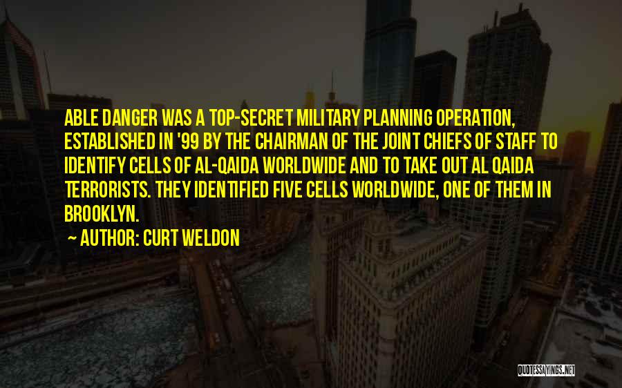 Curt Weldon Quotes: Able Danger Was A Top-secret Military Planning Operation, Established In '99 By The Chairman Of The Joint Chiefs Of Staff