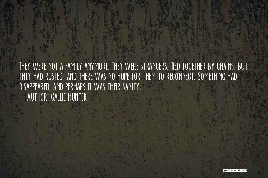 Callie Hunter Quotes: They Were Not A Family Anymore. They Were Strangers. Tied Together By Chains, But They Had Rusted, And There Was