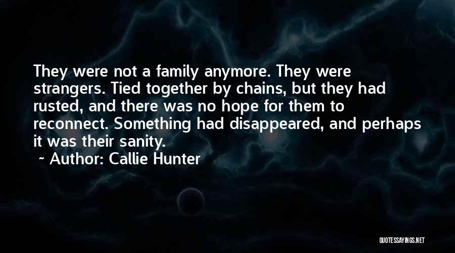 Callie Hunter Quotes: They Were Not A Family Anymore. They Were Strangers. Tied Together By Chains, But They Had Rusted, And There Was