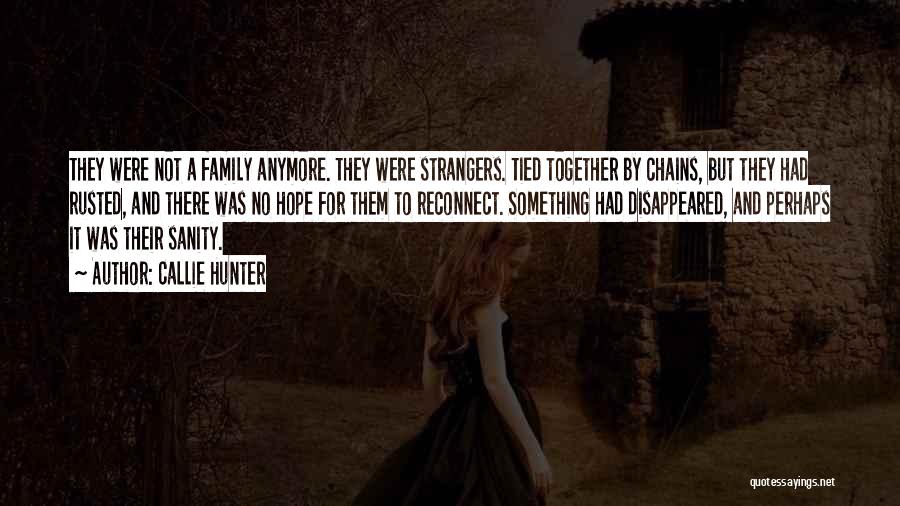 Callie Hunter Quotes: They Were Not A Family Anymore. They Were Strangers. Tied Together By Chains, But They Had Rusted, And There Was