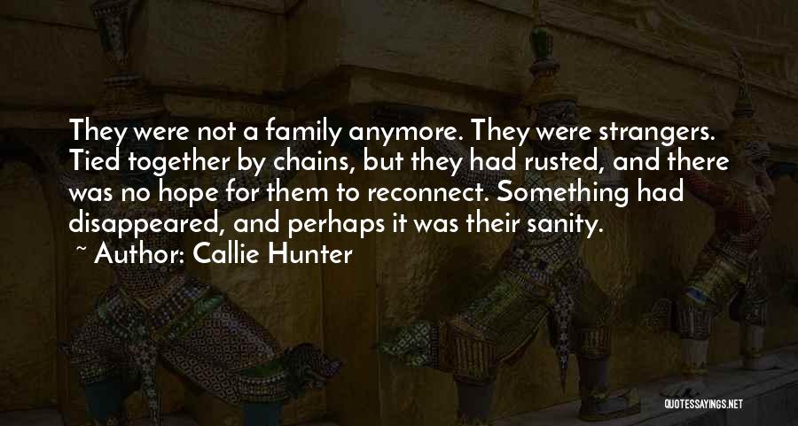 Callie Hunter Quotes: They Were Not A Family Anymore. They Were Strangers. Tied Together By Chains, But They Had Rusted, And There Was