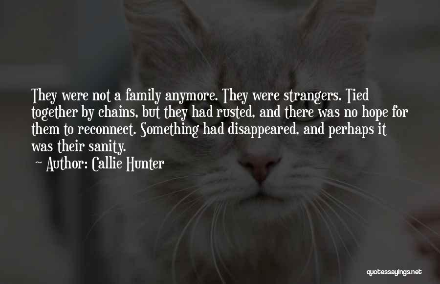 Callie Hunter Quotes: They Were Not A Family Anymore. They Were Strangers. Tied Together By Chains, But They Had Rusted, And There Was