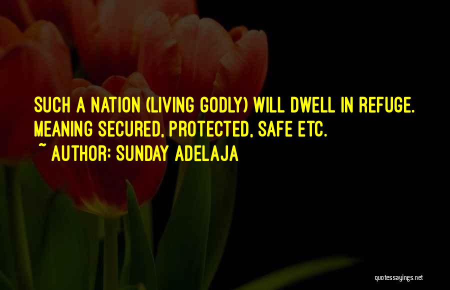 Sunday Adelaja Quotes: Such A Nation (living Godly) Will Dwell In Refuge. Meaning Secured, Protected, Safe Etc.