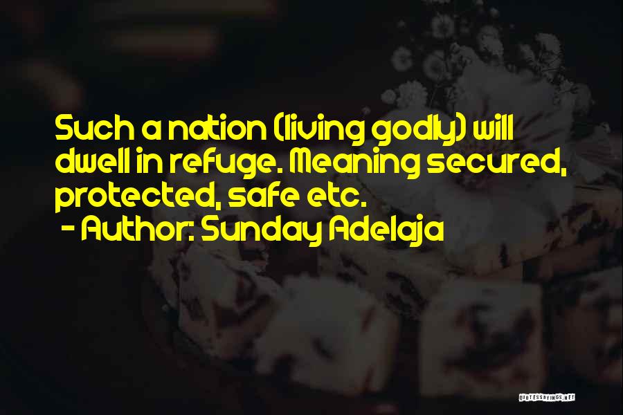 Sunday Adelaja Quotes: Such A Nation (living Godly) Will Dwell In Refuge. Meaning Secured, Protected, Safe Etc.