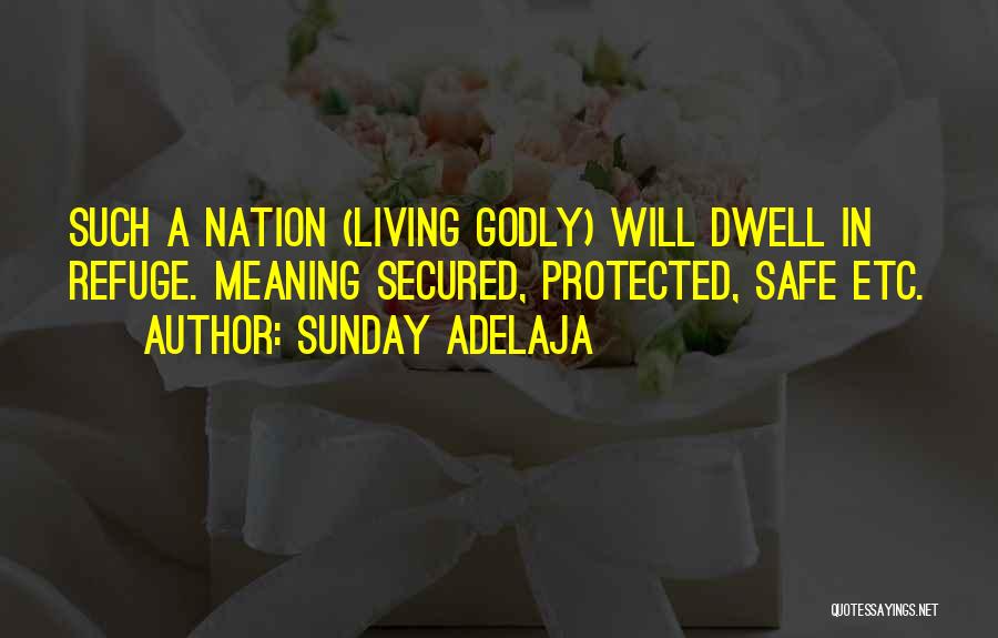Sunday Adelaja Quotes: Such A Nation (living Godly) Will Dwell In Refuge. Meaning Secured, Protected, Safe Etc.