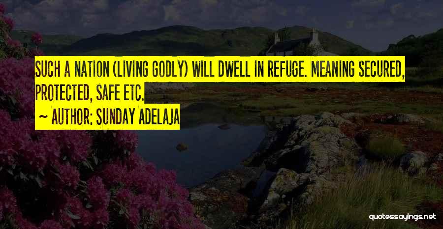 Sunday Adelaja Quotes: Such A Nation (living Godly) Will Dwell In Refuge. Meaning Secured, Protected, Safe Etc.